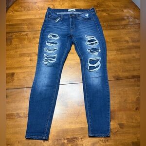 Mudd Women’s Distressed Skinny Jeans in Blue